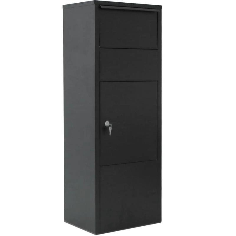 Large Package Delivery Parcel Mail Drop Box With Lockable Storage Compartment Heavy Duty Weatherproof For Express Mail Delivery For Home & Business Use - Black by Unique Piece Furniture
