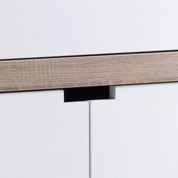 Modernize Kitchen Buffet Organizing Cabinet With 4 Shelves - White / Dark Taupe by HouseOfZazla