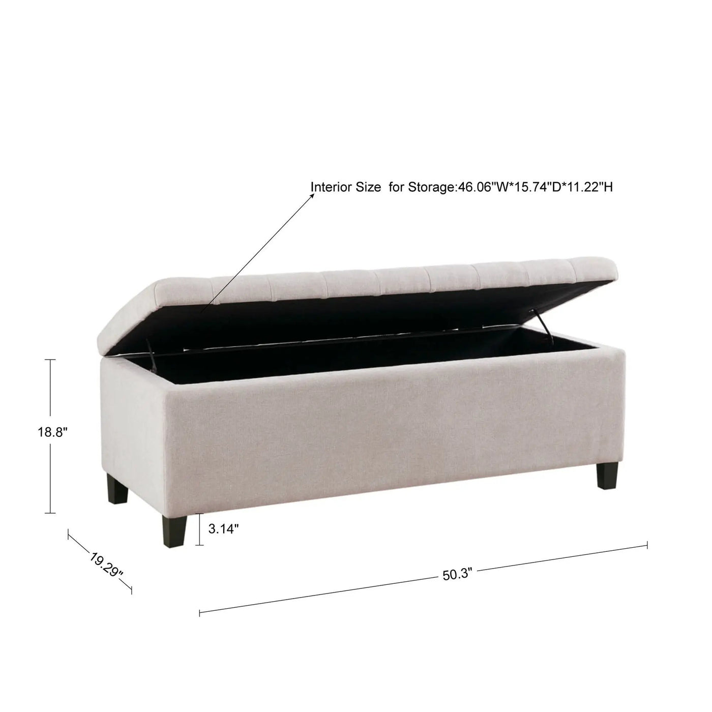 Elegant Design Tufted Top, Soft Close Storage Bench by HouseOfZazla