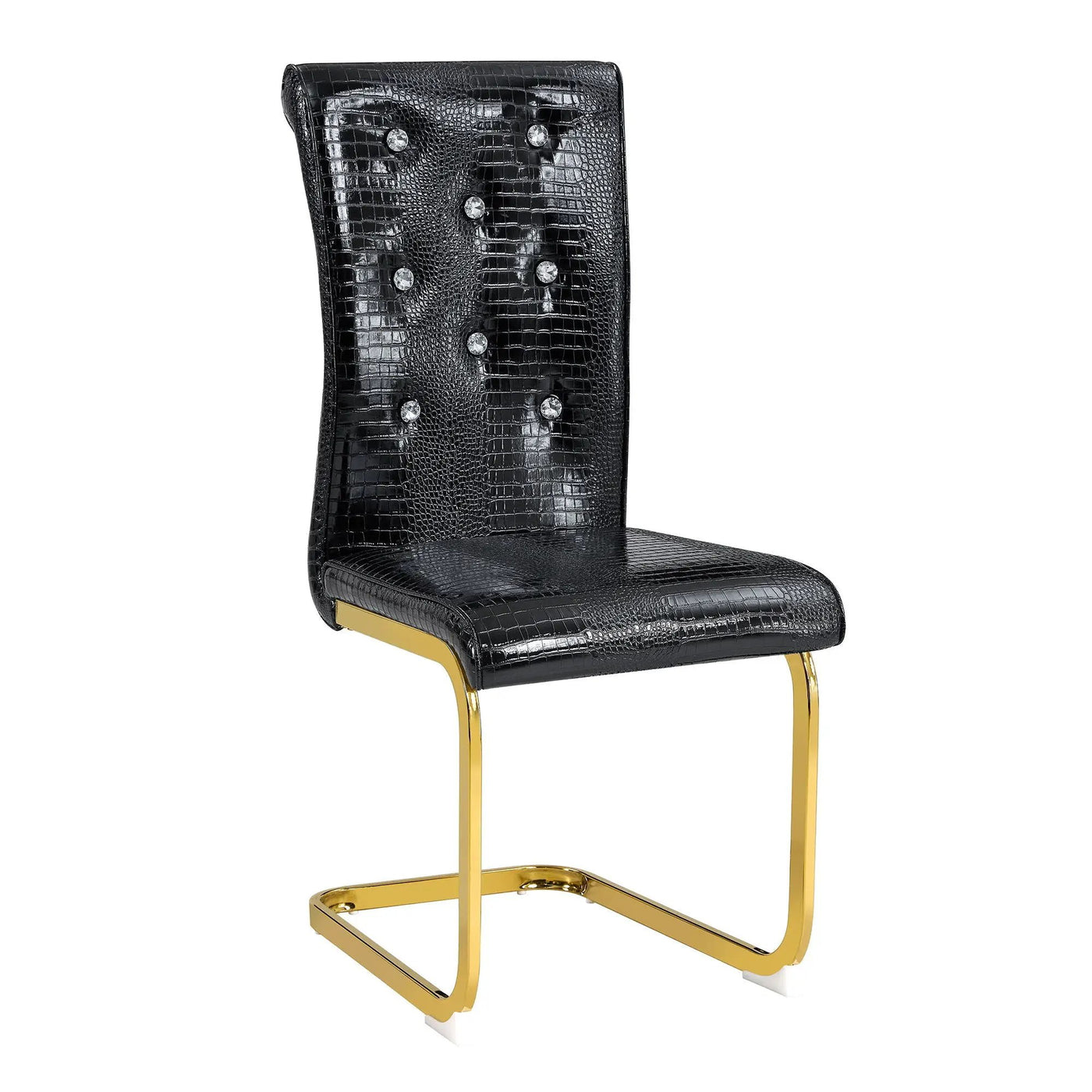 Elegant Design Alligator Skin Upholstered Dining Chairs by Unique Piece Furniture