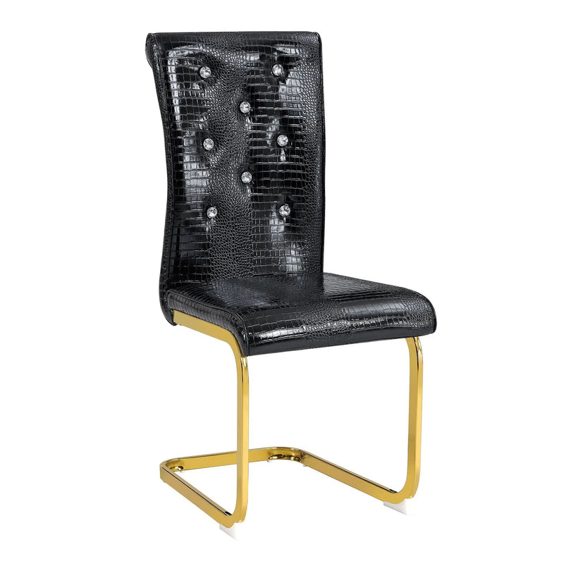 Elegant Design Alligator Skin Upholstered Dining Chairs by Unique Piece Furniture