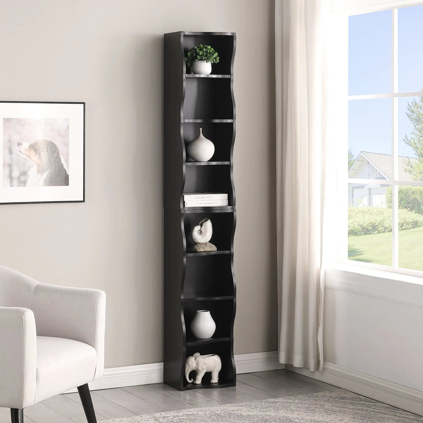 8-Layer Adjustable Shelf Ultra-Thin Bookshelf by HouseOfZazla