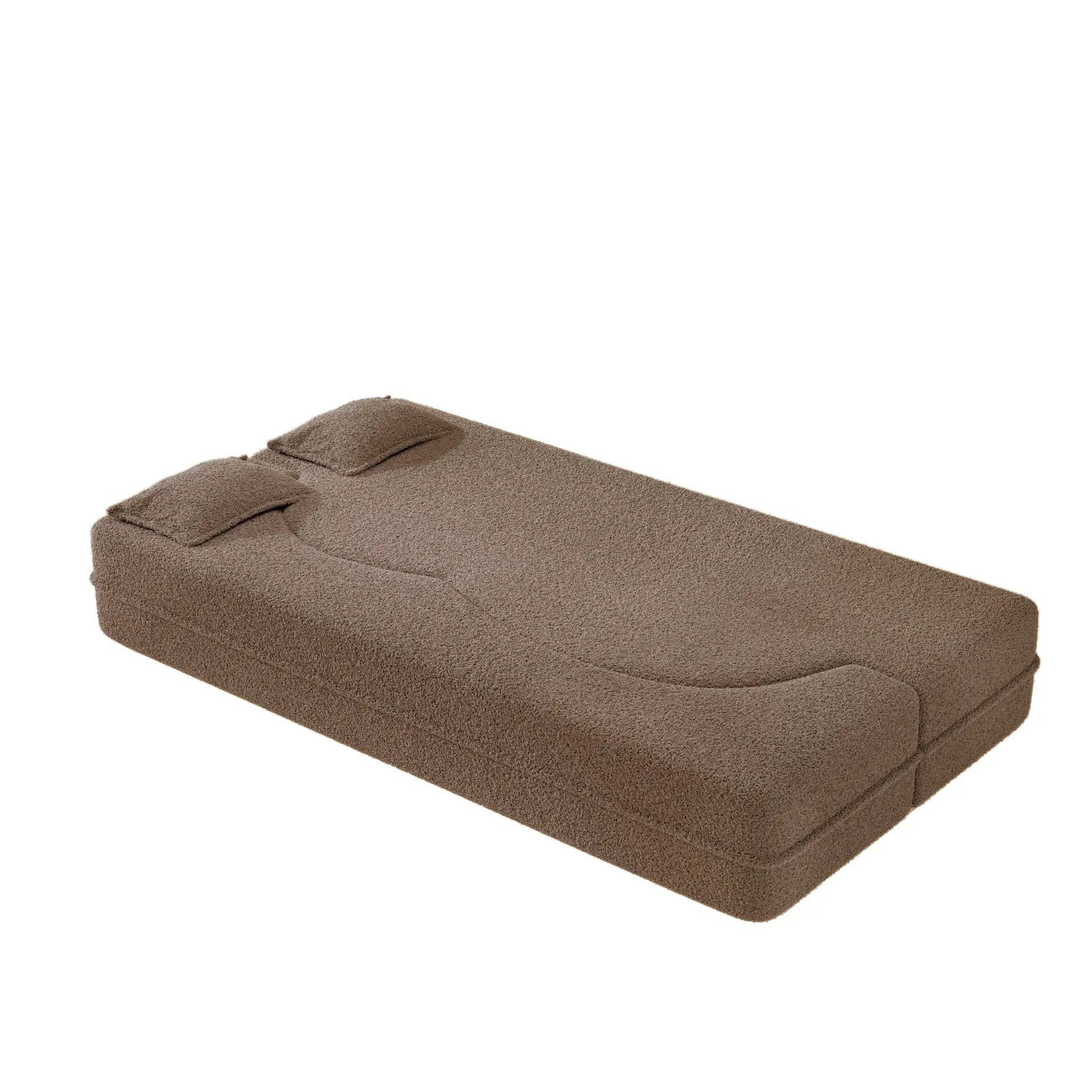 Modern Floor Sleeper Sofa Bed With 2 Pillows, Convertible Twin Size Folding Mattress For Living Room by HouseOfZazla