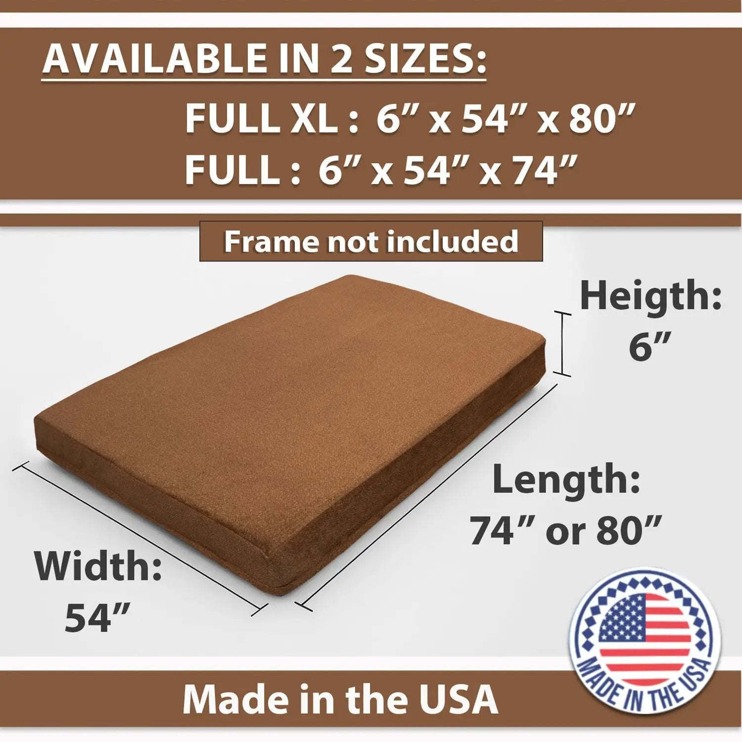 Memory Foam Infused Futon Mattress Full Size by HouseOfZazla