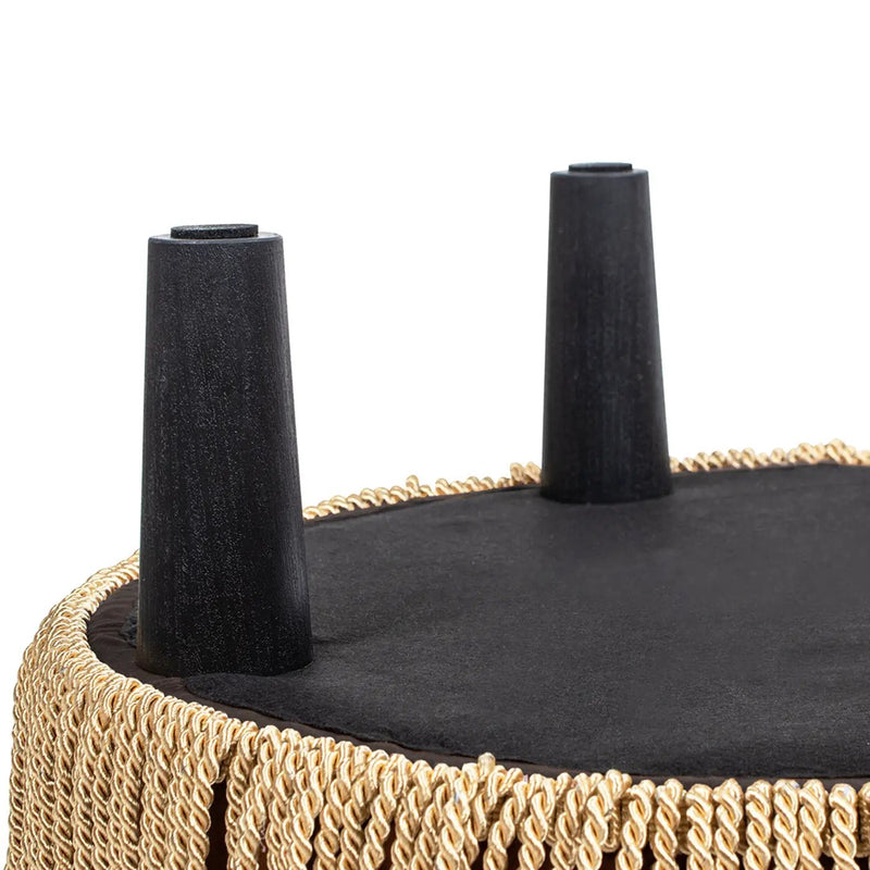 Yolanda 24" Round Upholstered Accent Ottoman - Deep Brown Velvet by HouseOfZazla