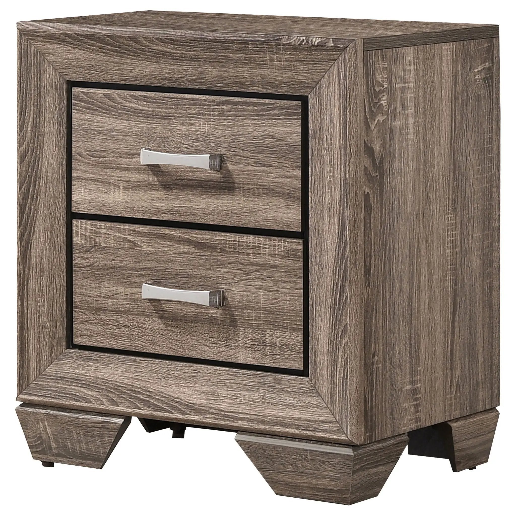Tomasina - 2 Drawer Rectangular Nightstand - Taupe by HouseOfZazla