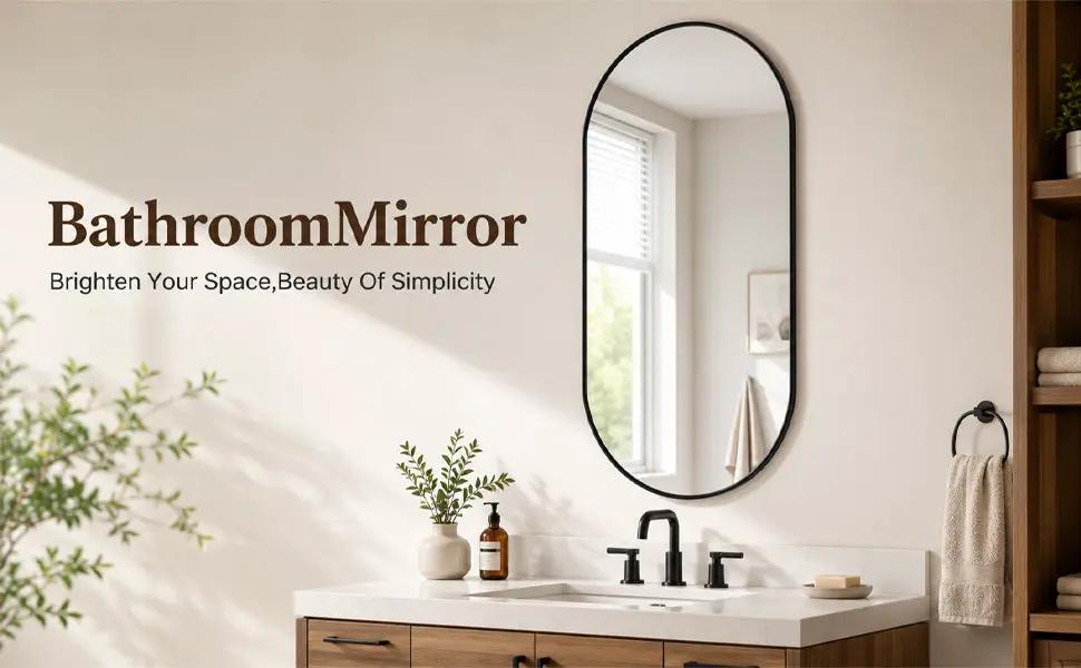 Black PVC Frame Mirror 18X40 Inch by HouseOfZazla
