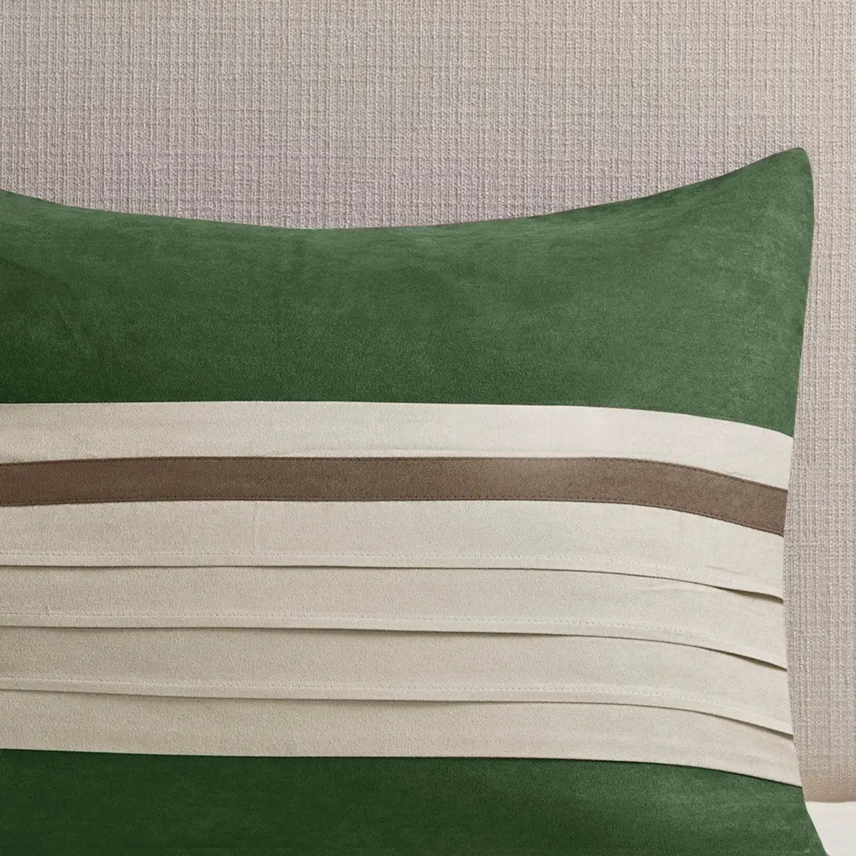 7 Pc Faux Suede Comforter Set Green Queen by HouseOfZazla