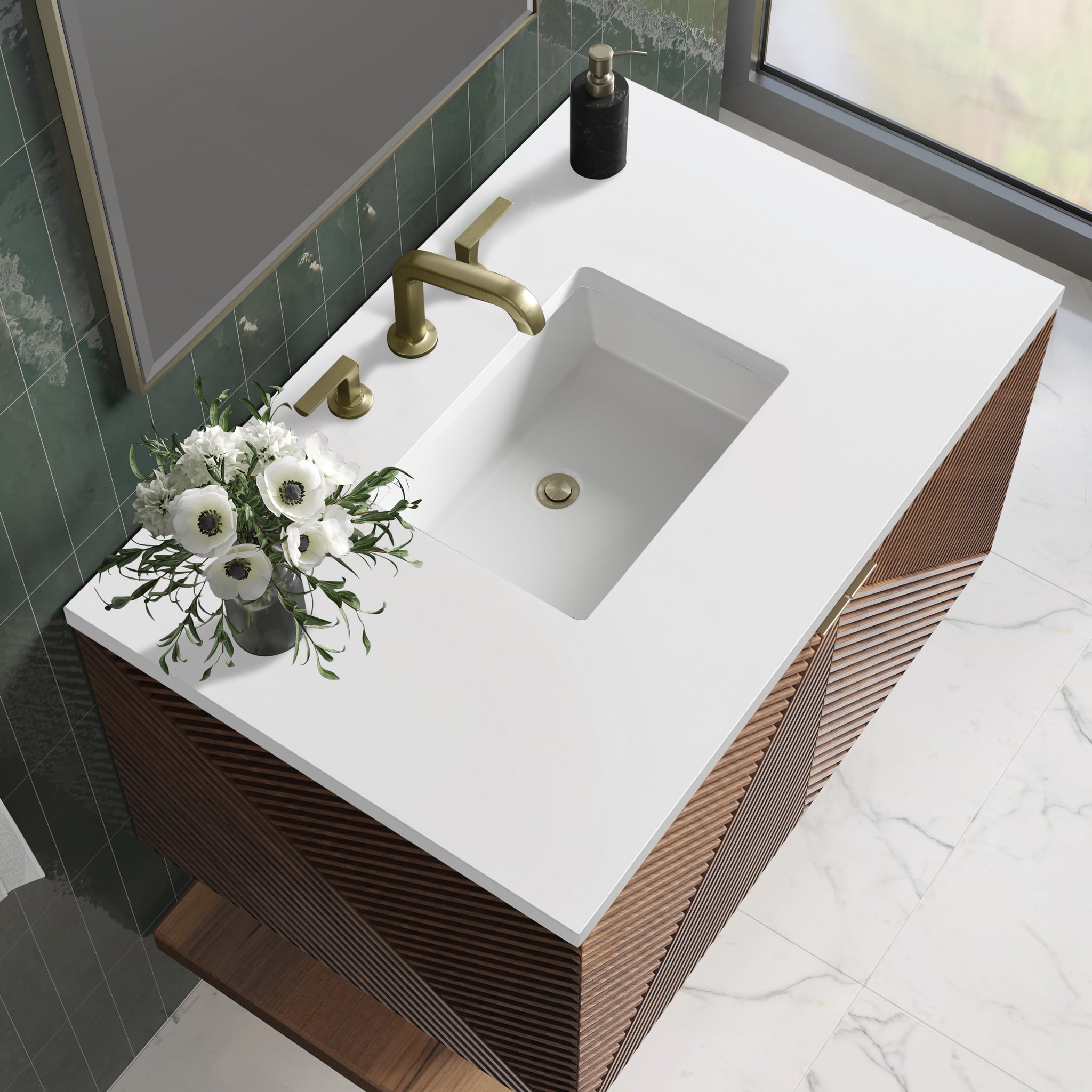 James Martin Marcello 36" Floating Single Bathroom Vanity, Chestnut, view 28