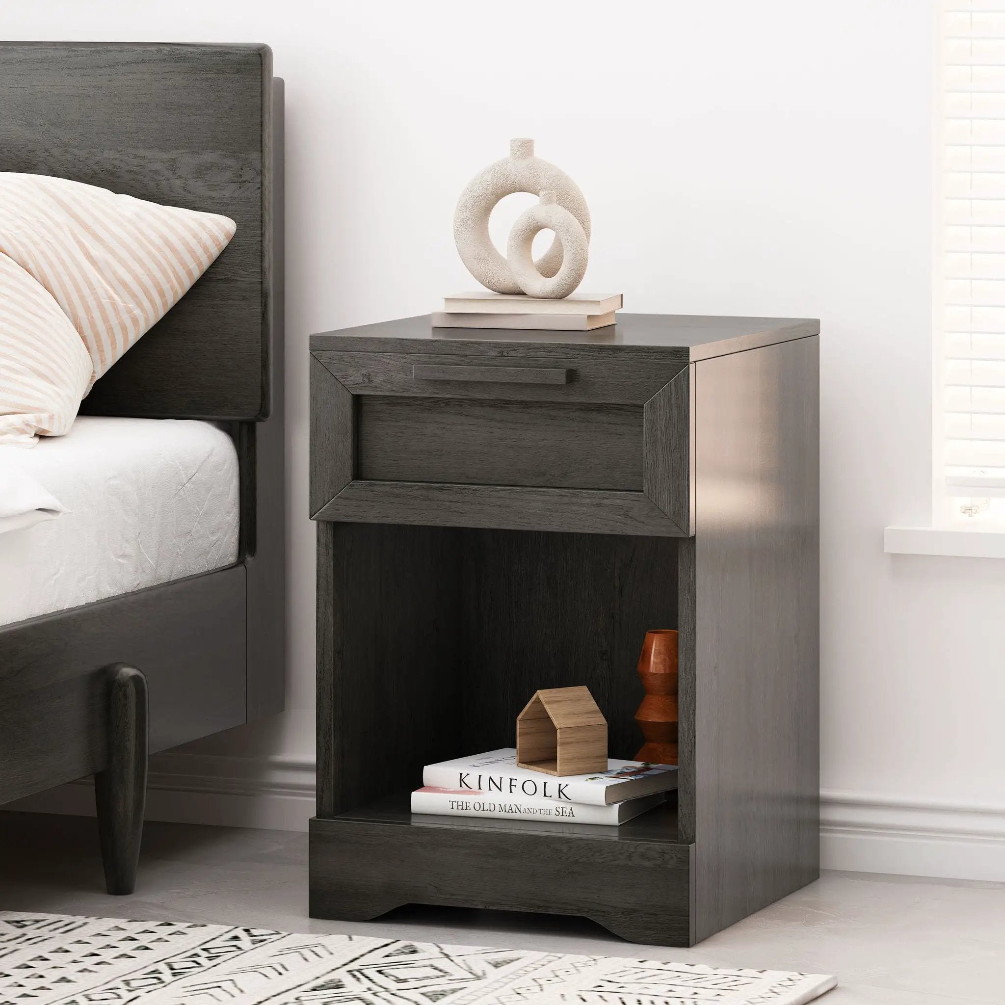 Broxon Rustic Drawer Nightstand by HouseOfZazla