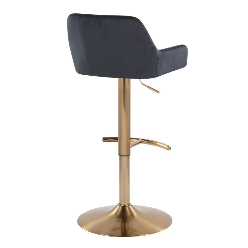 Daniella - Contemporary Adjustable Barstool With Swivel With Rounded T Footrest (Set of 2) by Unique Piece Furniture