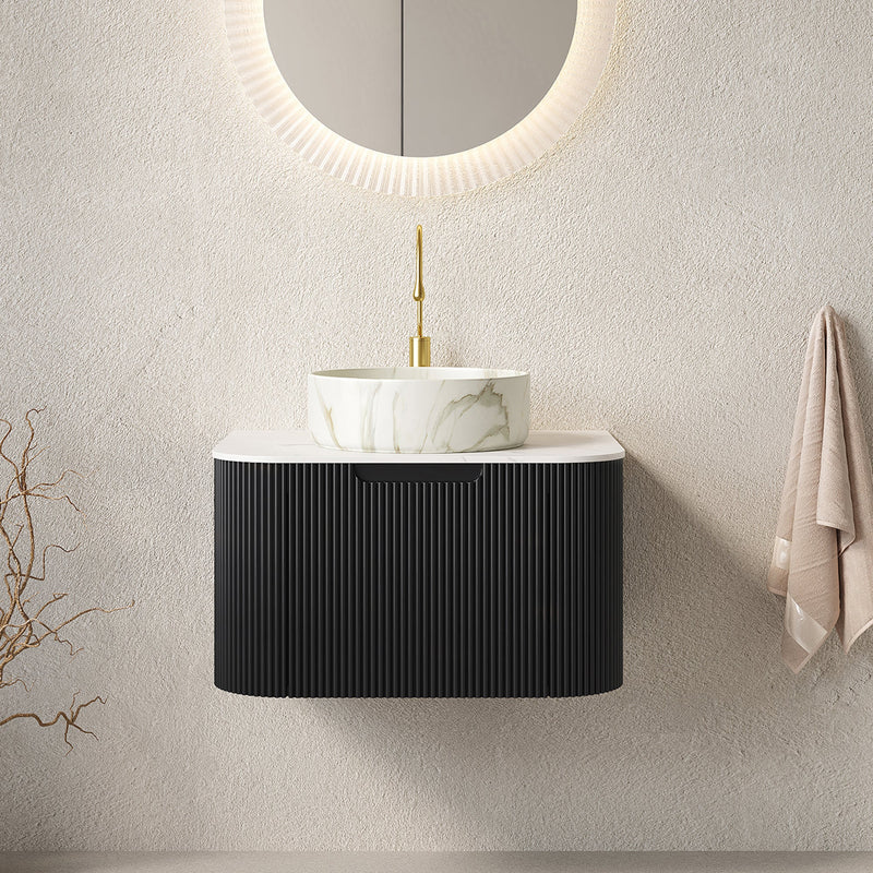 DINA 24" Bathroom Vanity & Sink with Floating Curved Edges by HouseOfZazla
