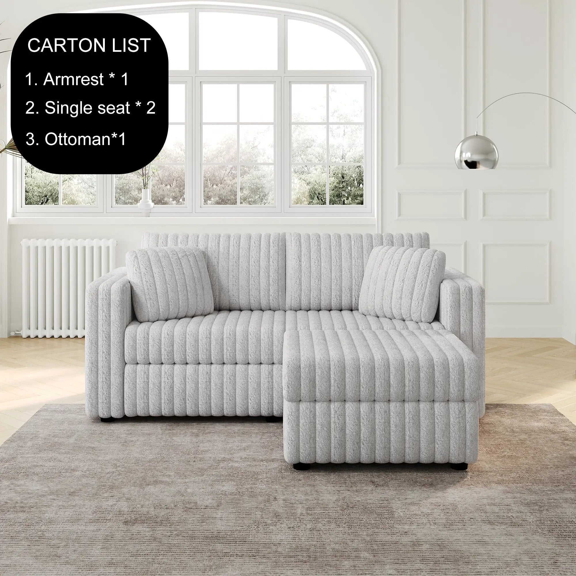 75.6" Soft Modular 2-Person Sofa with Hydraulic Lift by HouseOfZazla
