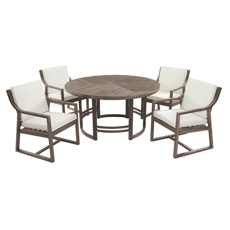 Outdoor Dining Set 5-Piece Patio Table and Chairs with Umbrella Hole by HouseOfZazla