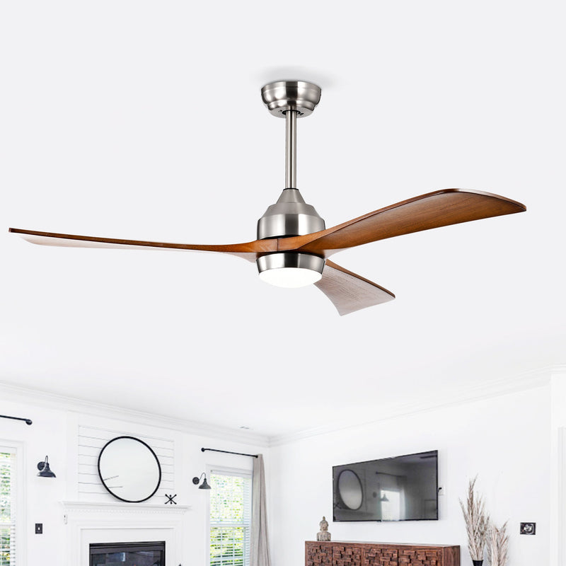 52" Solid Wood Blades Ceiling Fan with Lights and Remote Control by HouseOfZazla