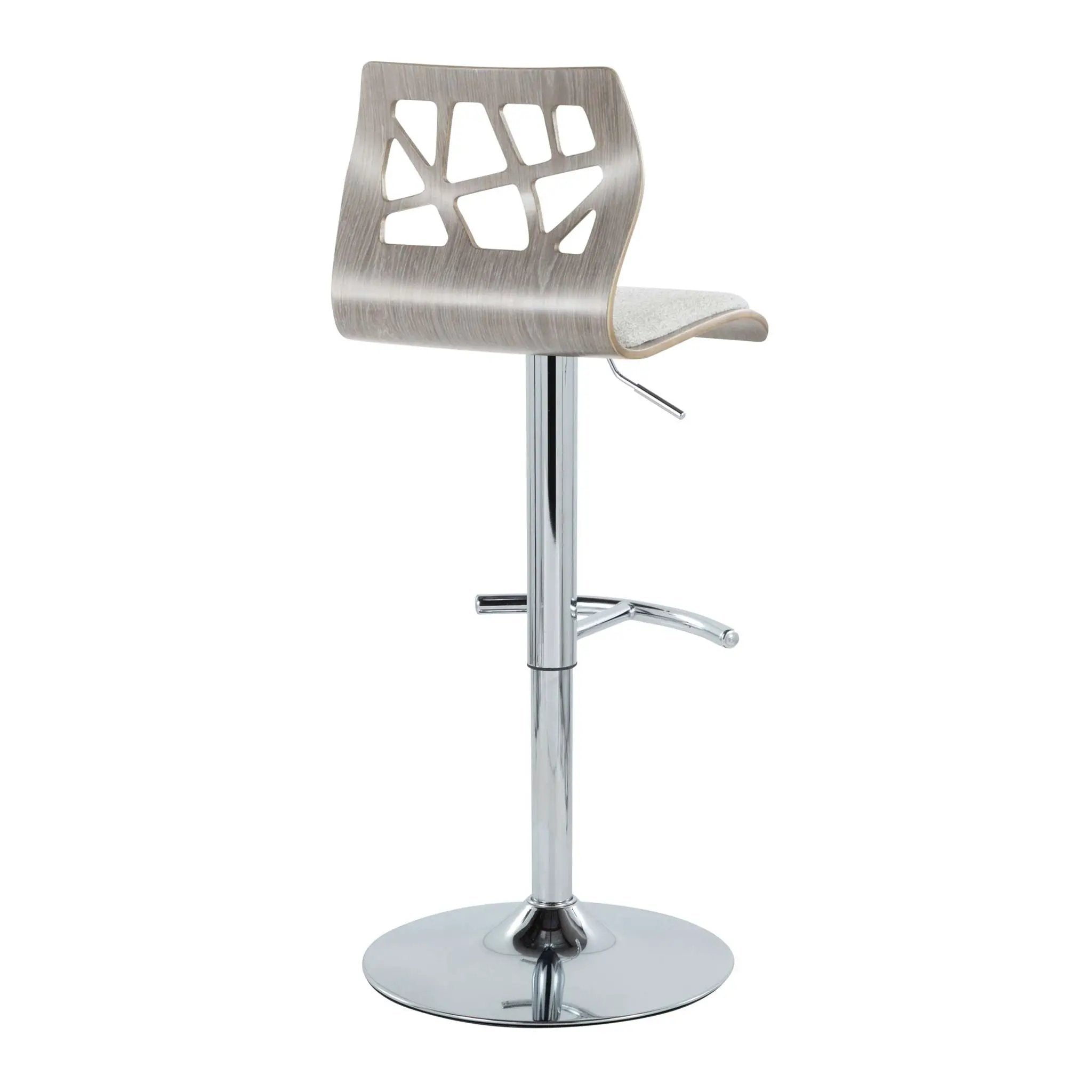 Folia - Contemporary Adjustable Barstool With Swivel With Rounded T Footrest (Set of 2) by Unique Piece Furniture
