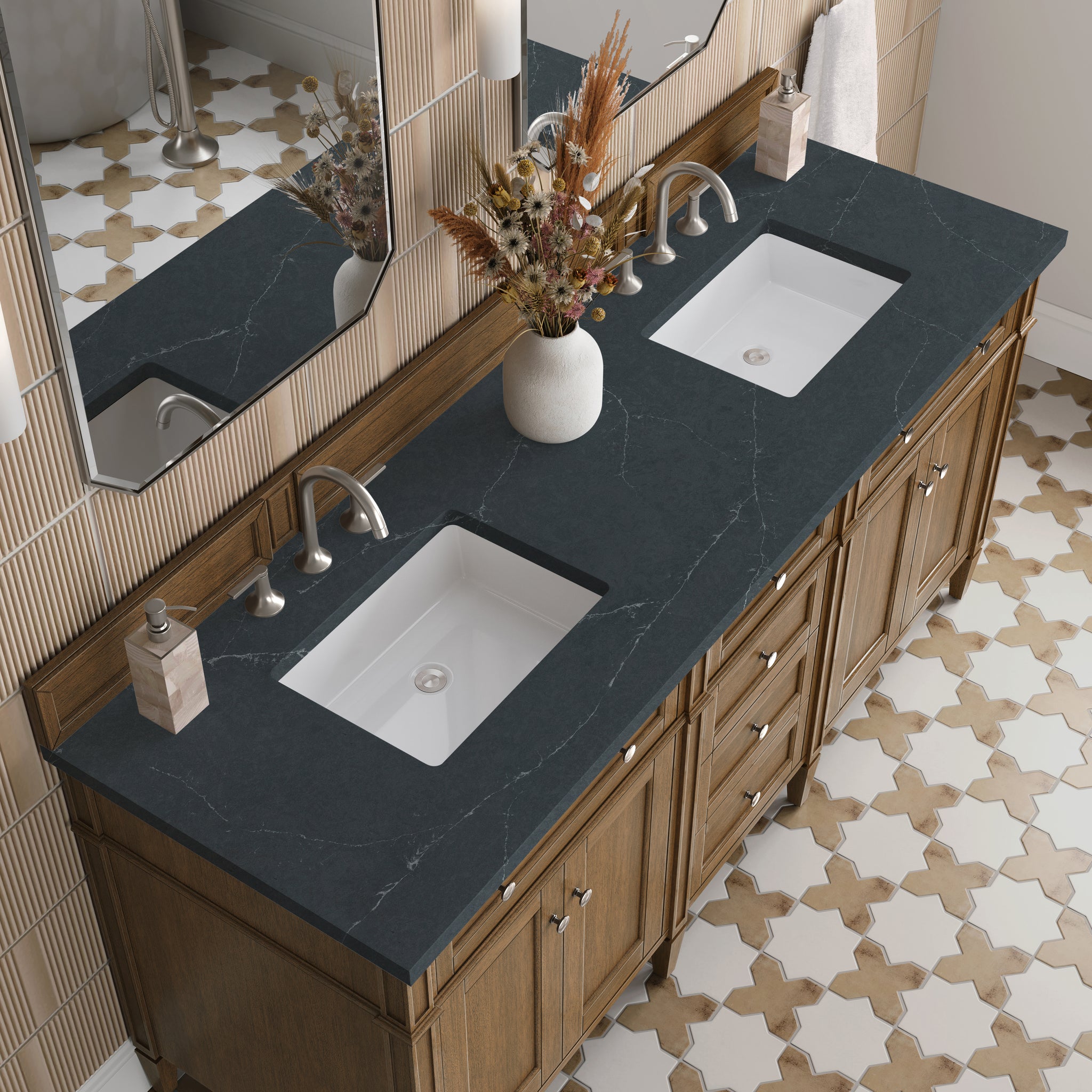 James Martin Brittany 72" Double Bathroom Vanity, Saddle Brown, view 33