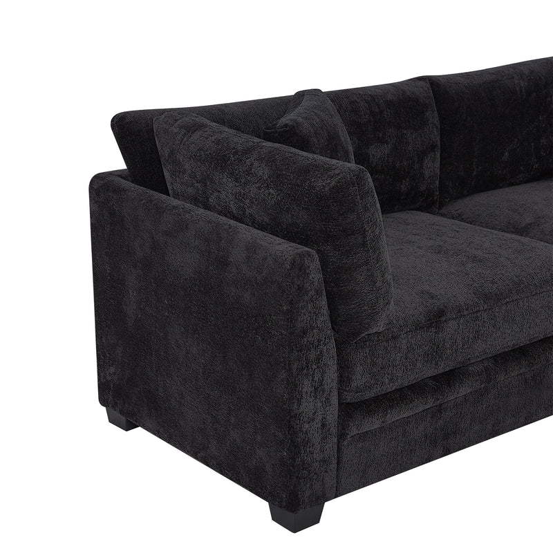 83.50" Modern Flared Arms Sofa (Black) by HouseOfZazla