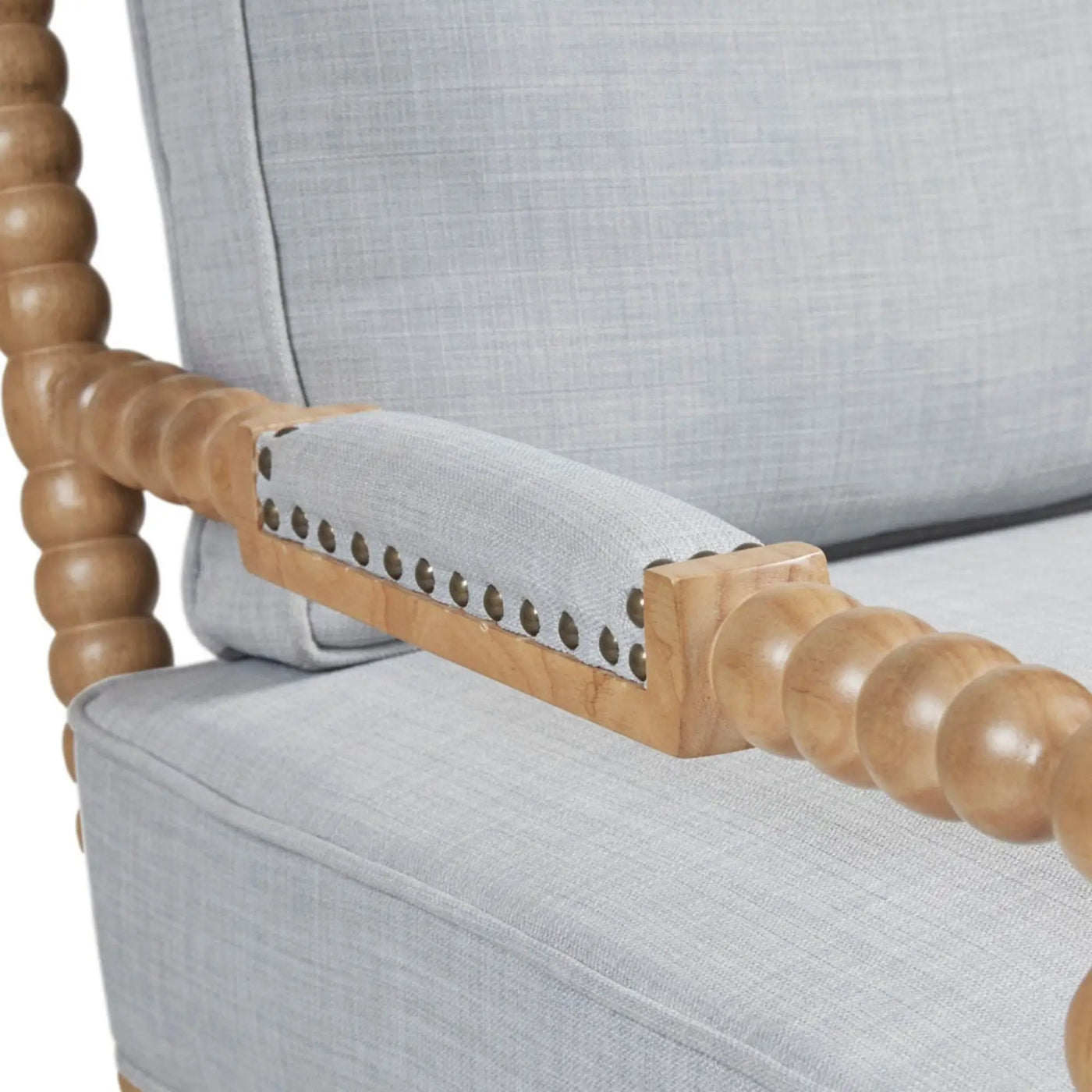 Arm Chair With Open Back Spindle Design, Padded Armrests by HouseOfZazla