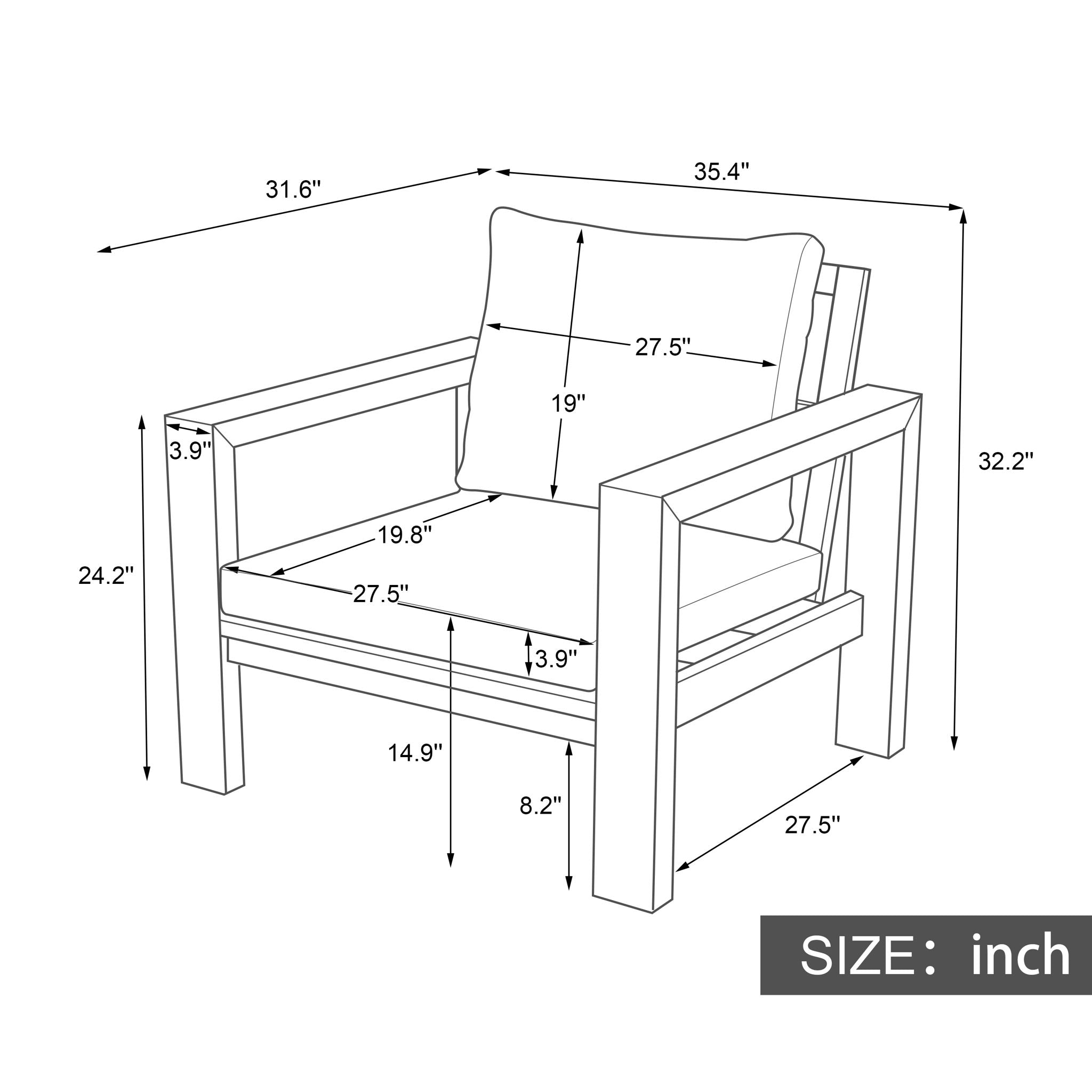 Stylish Outdoor Armchair With Cushion For Garden by HouseOfZazla