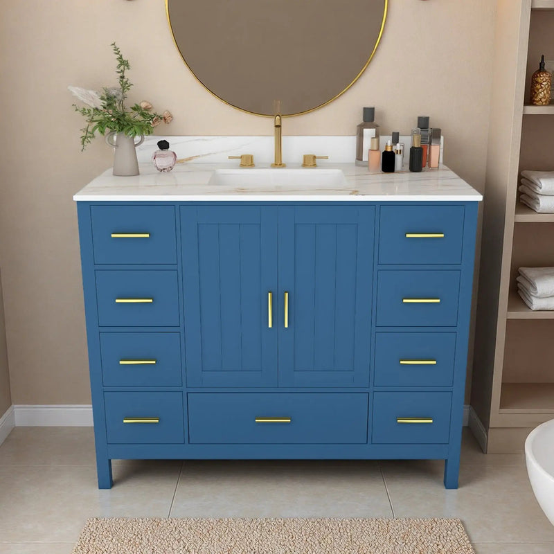 42" Modern Solid Wood Bathroom Vanity with Sink by HouseOfZazla