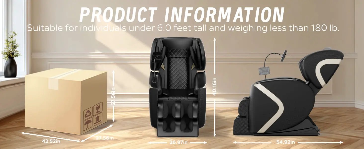 Massage Chair Recliner with Zero Gravity and Full Body Air Pressure by HouseOfZazla