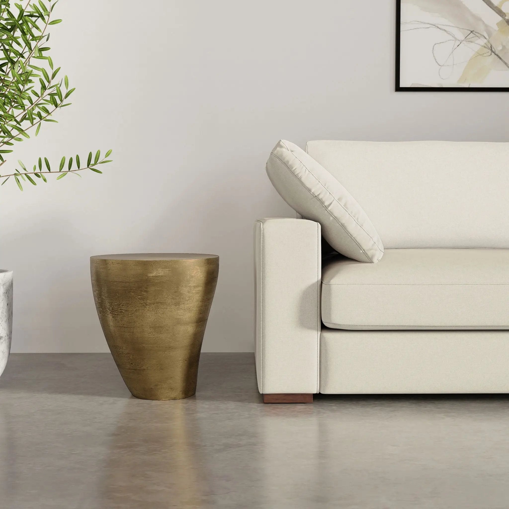 Cavan - Cast Aluminum Side Table - Antique Brass by HouseOfZazla