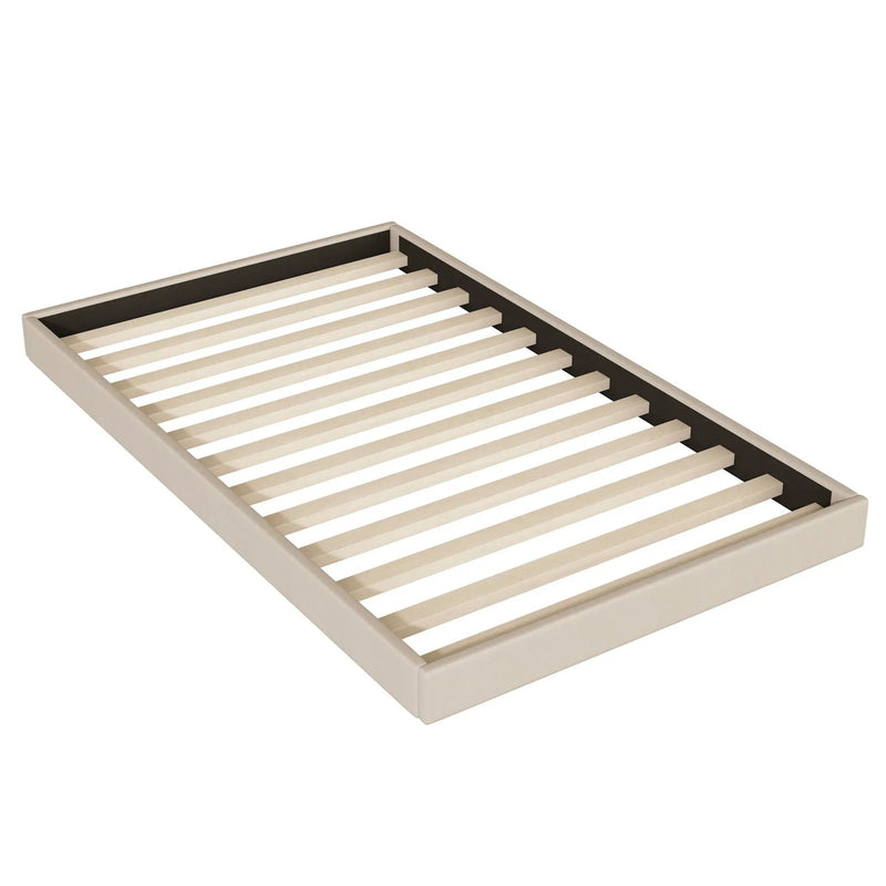 Upholstered Platform Bed With Trundle And 2 Sets Of USB Ports On Each Side, Fabric by HouseOfZazla