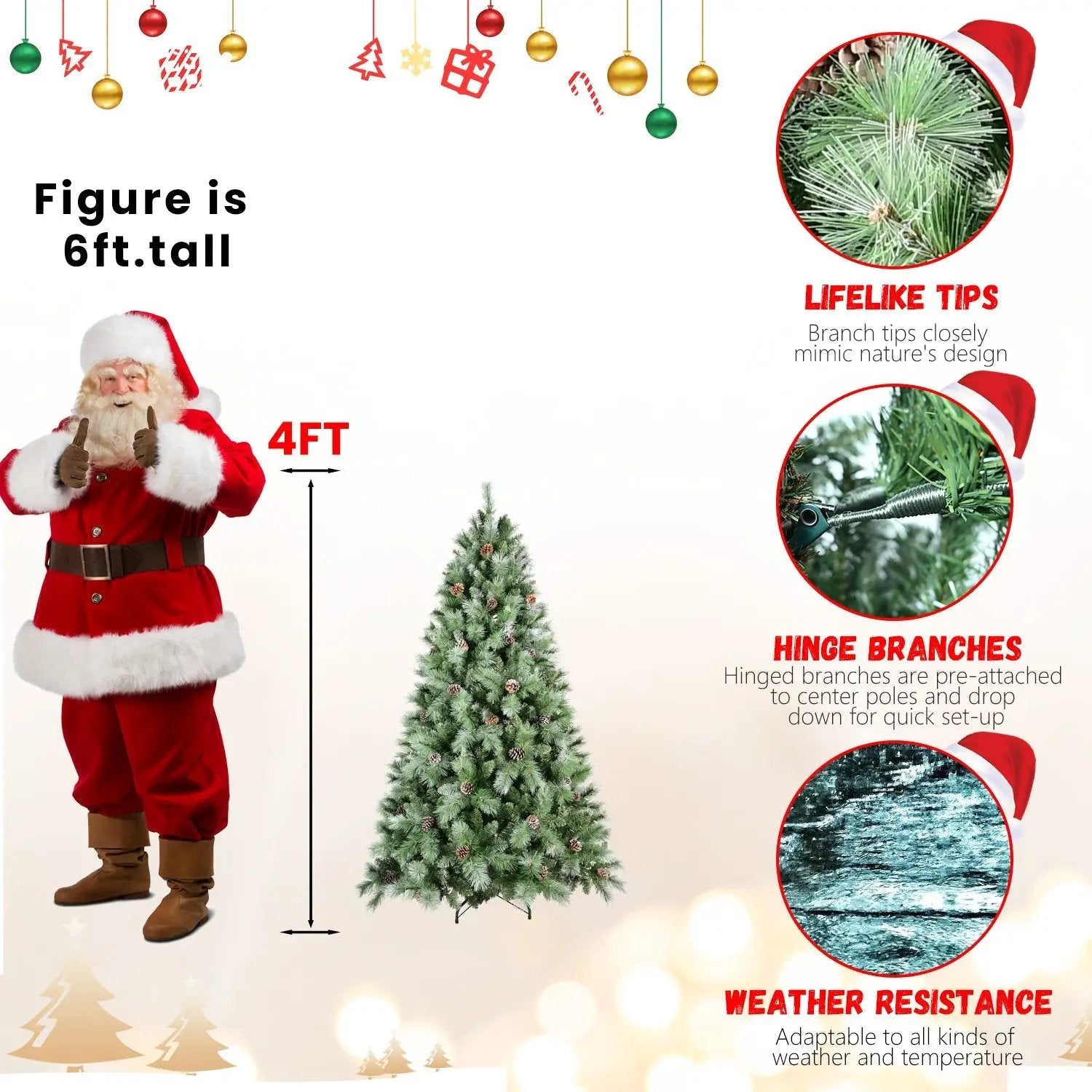 8 Ft The Full-Bodied Pre-Decorated Pinecone Christmas Tree by HouseOfZazla