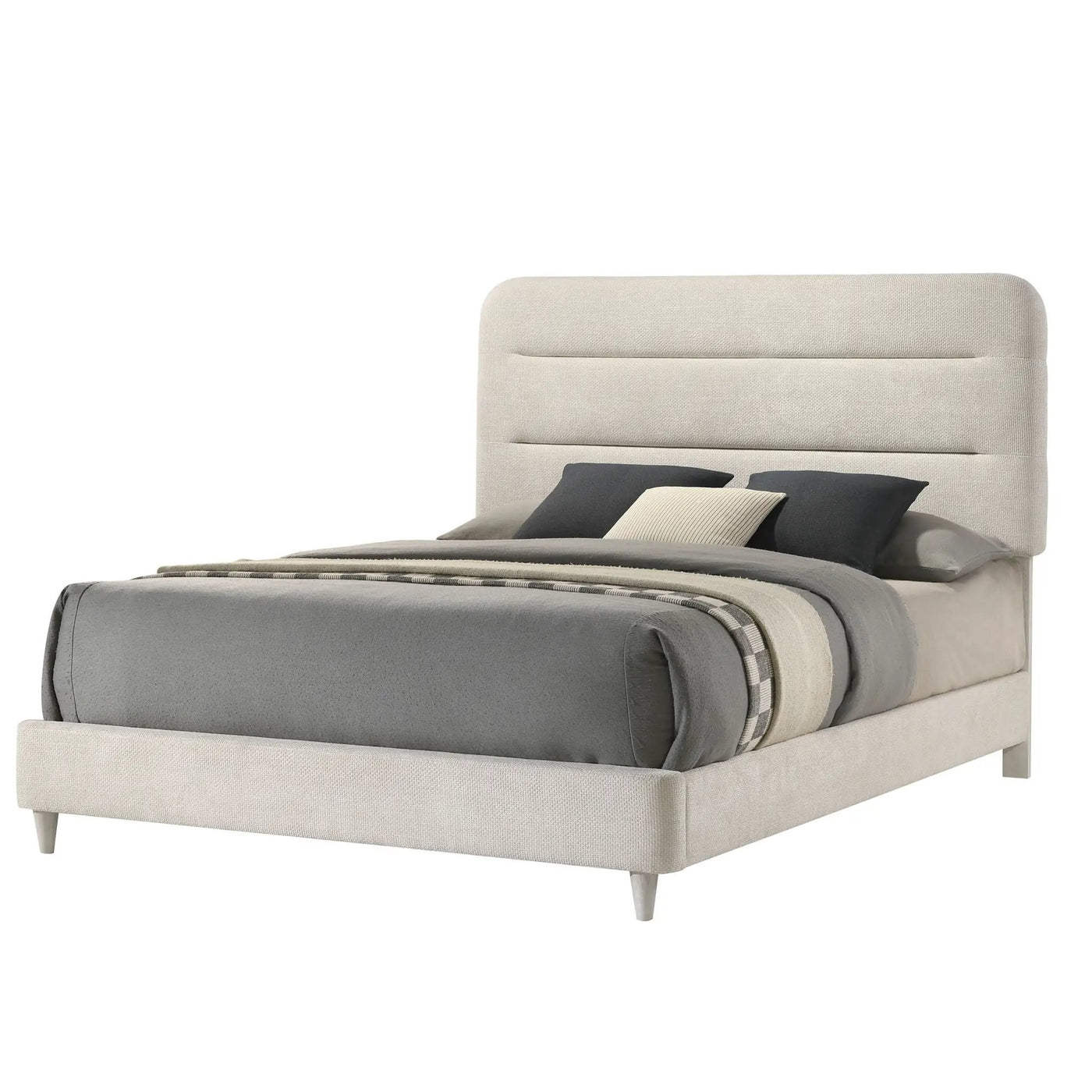 Upholstered Panel Bed, Sleek Lines by HouseOfZazla