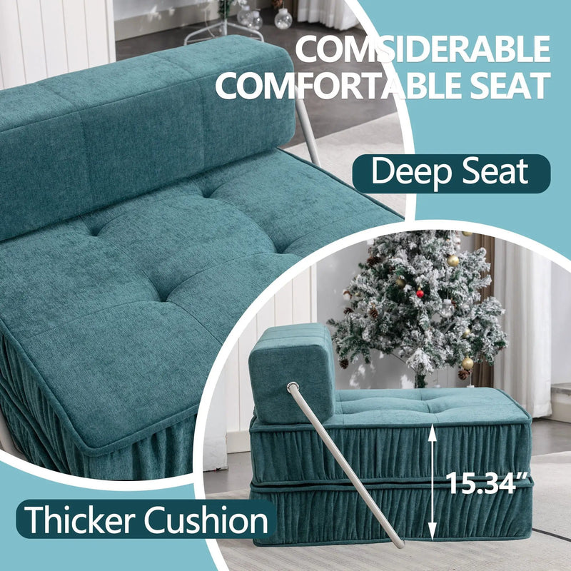 Folding Sofa With Removable Back Cushion, Convertible Futon Sleeper Chair by Unique Piece Furniture