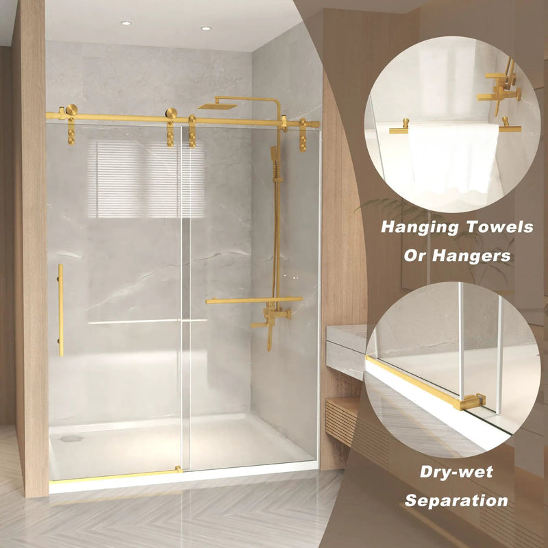 56-60" x 76" Frameless Sliding Shower Door by HouseOfZazla