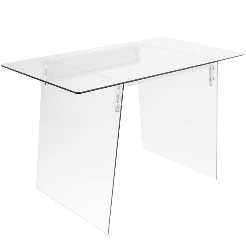 Glacier - Contemporary Desk - Clear / Chrome by HouseOfZazla