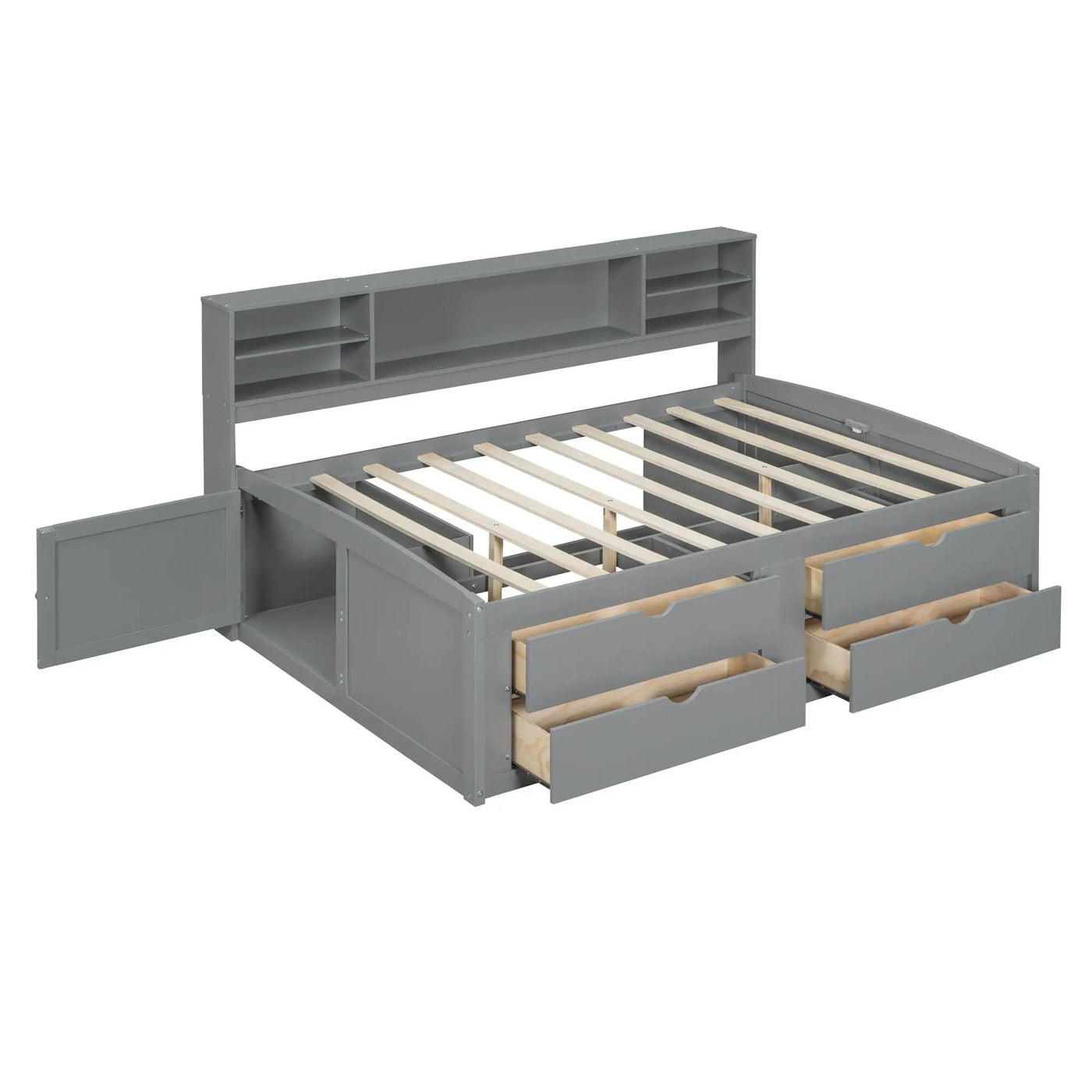 Daybed With 2 Bedside Cabinets, Upper Shelves And 4 Drawers by Unique Piece Furniture