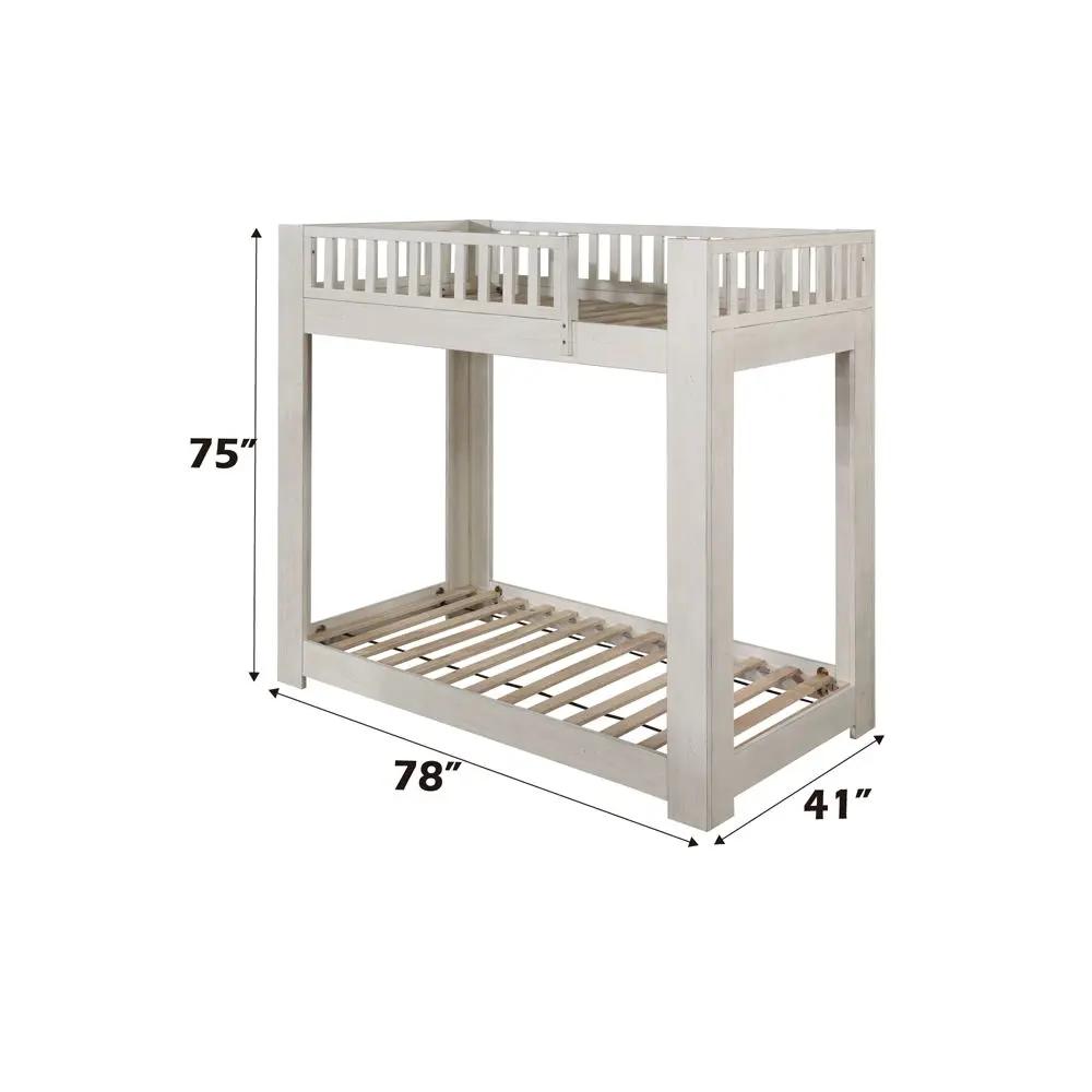 Cedro - Twin Over Twin Bunk Bed - Weathered White by Unique Piece Furniture
