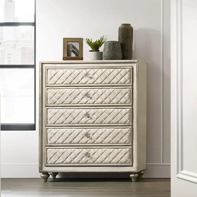 Lucienne - Chest - Beige Velvet by Unique Piece Furniture