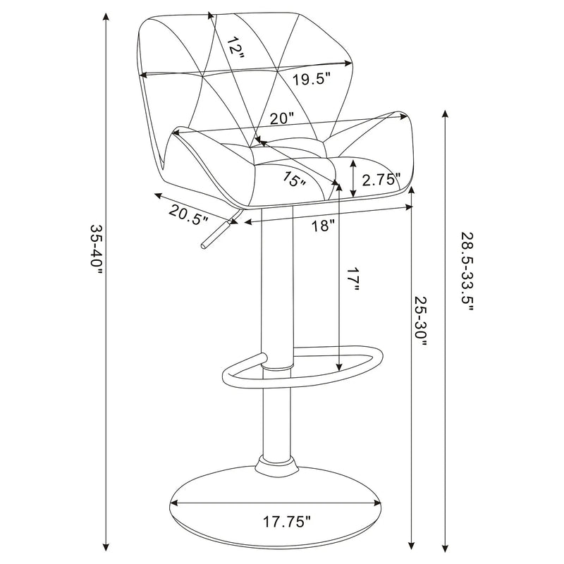 Adjustable Bar Stool With Height-Adjustable Base (Set of 2) by HouseOfZazla