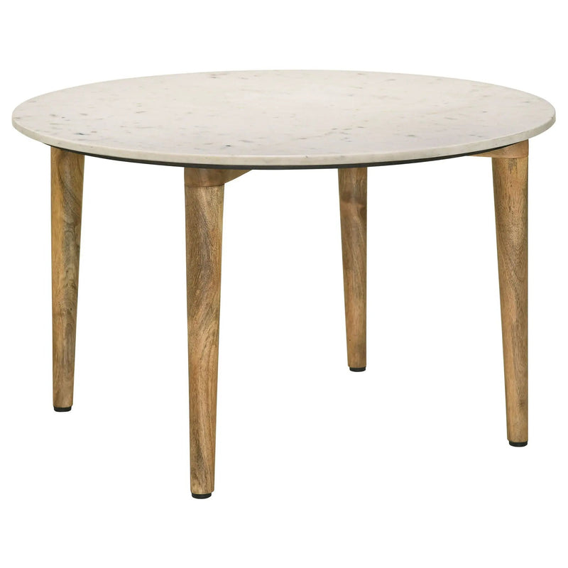Leska - Round Coffee Table - White by HouseOfZazla