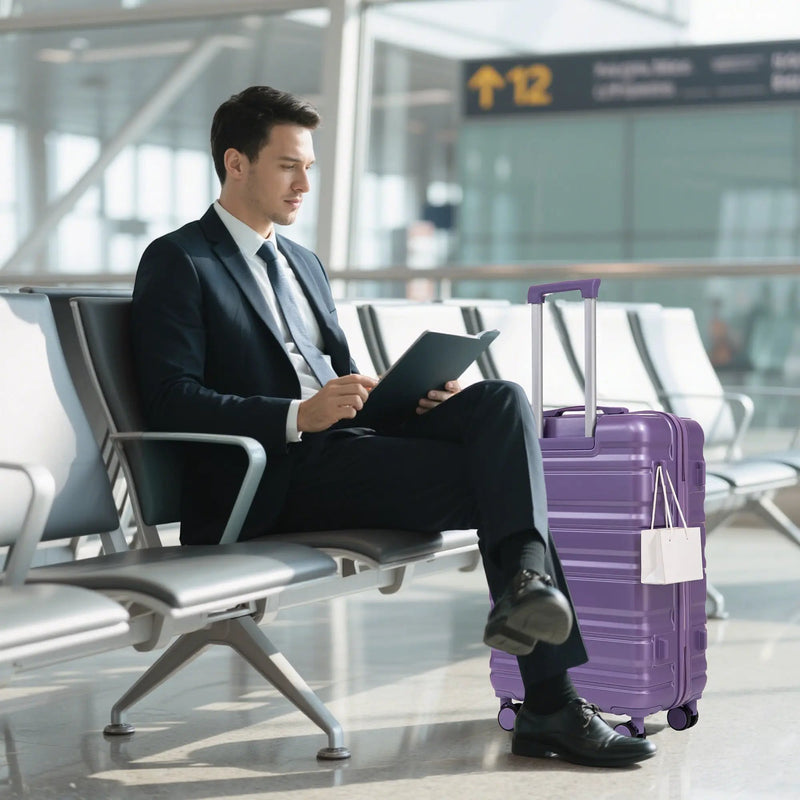 HIFINE Tourist 3-Piece ABS Spinner Wheel Luggage Set (Purple) by HouseOfZazla