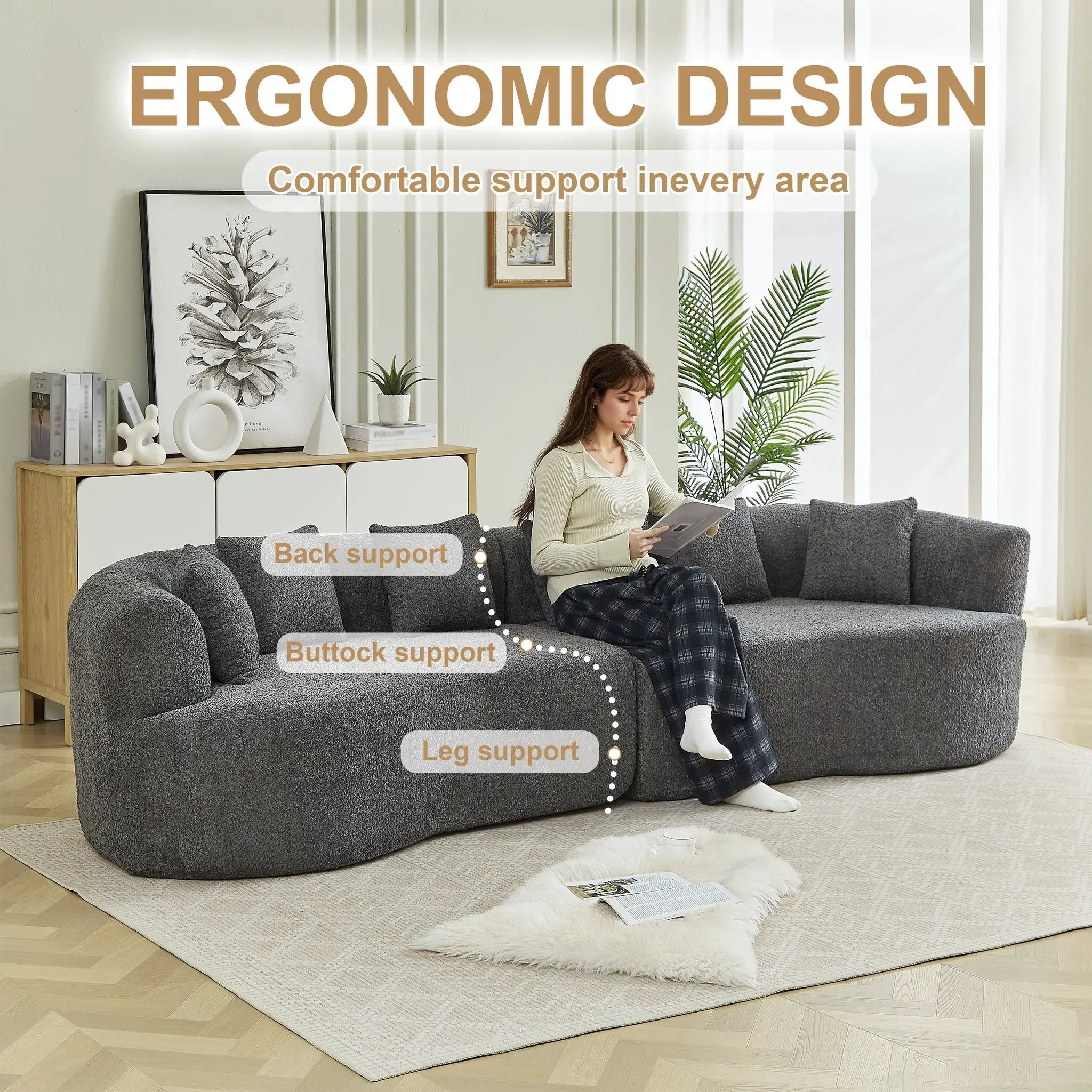 Curved Sectional Sofa - Oversized Modern Design by HouseOfZazla