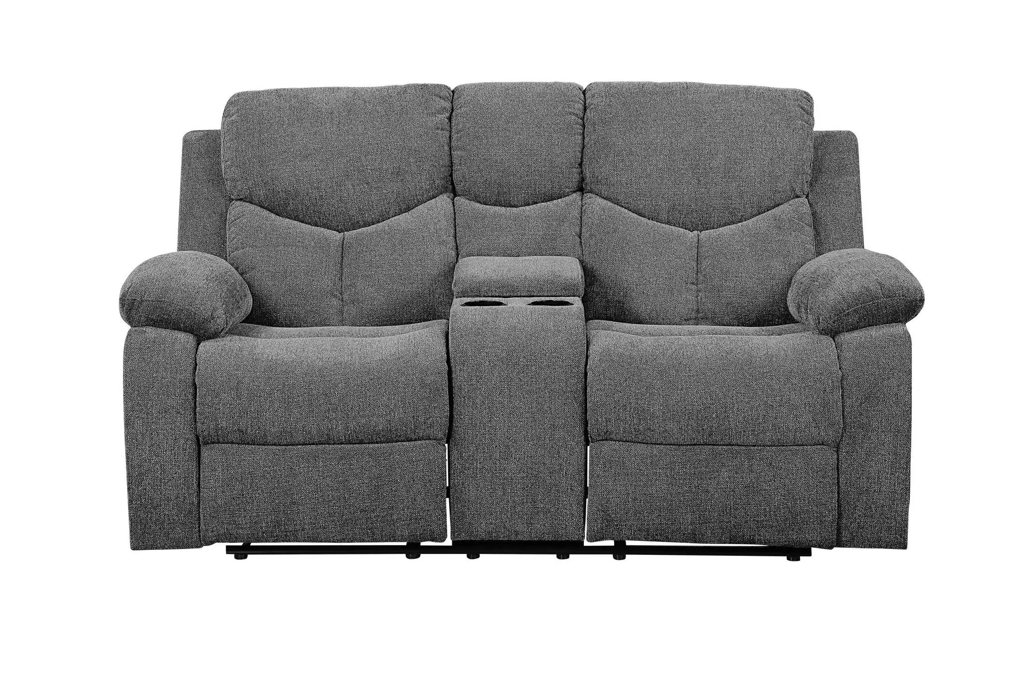 Kalen - Chenille Loveseat With Console - Gray by Unique Piece Furniture
