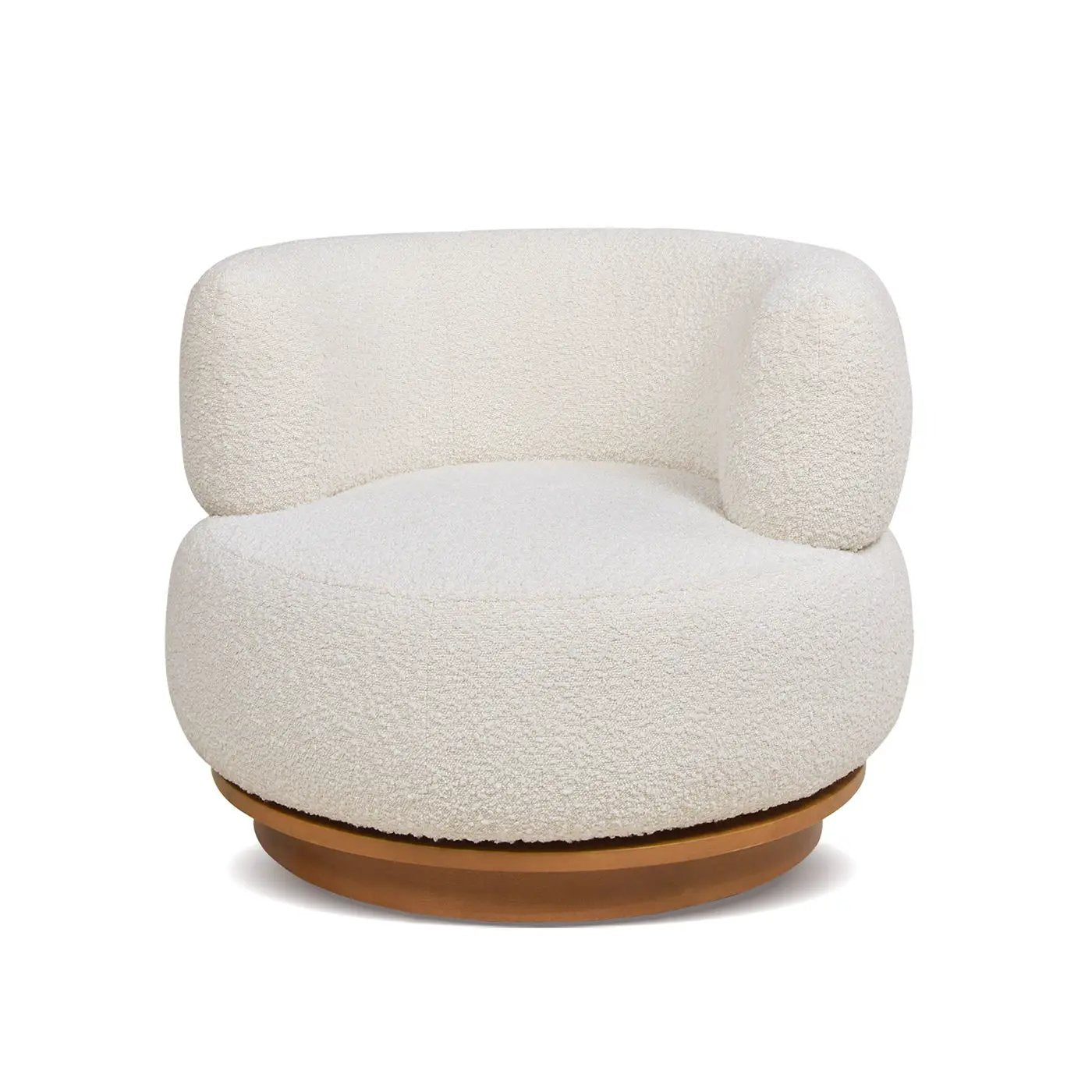 Fuji - 360 Swivel Low Barrel Back Accent Chair - Ivory White by Unique Piece Furniture