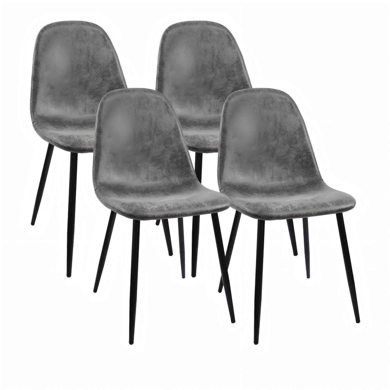 Modern Accent Dining Chairs Upholstered Seat, Metal Legs (Set of 4) by HouseOfZazla