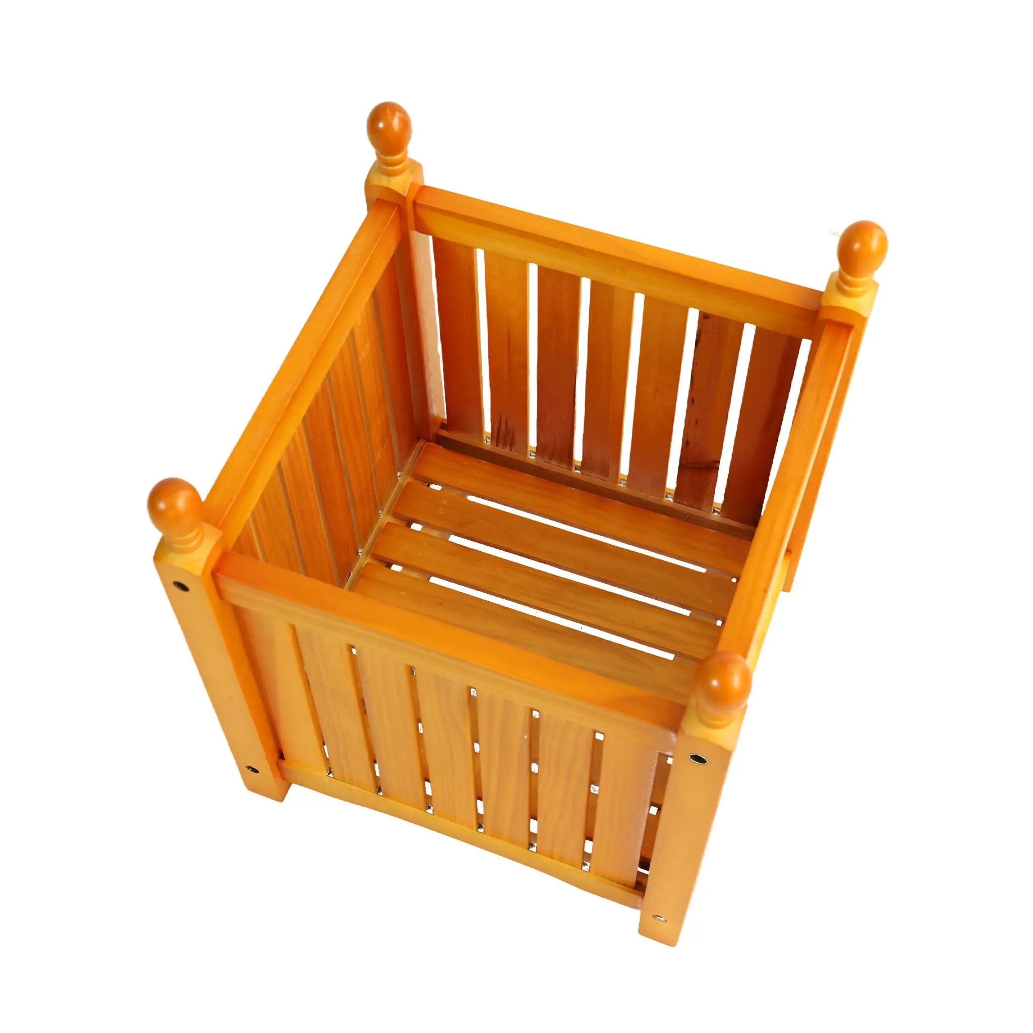 Square Outdoor Flower And Herb Pot - Teak by HouseOfZazla