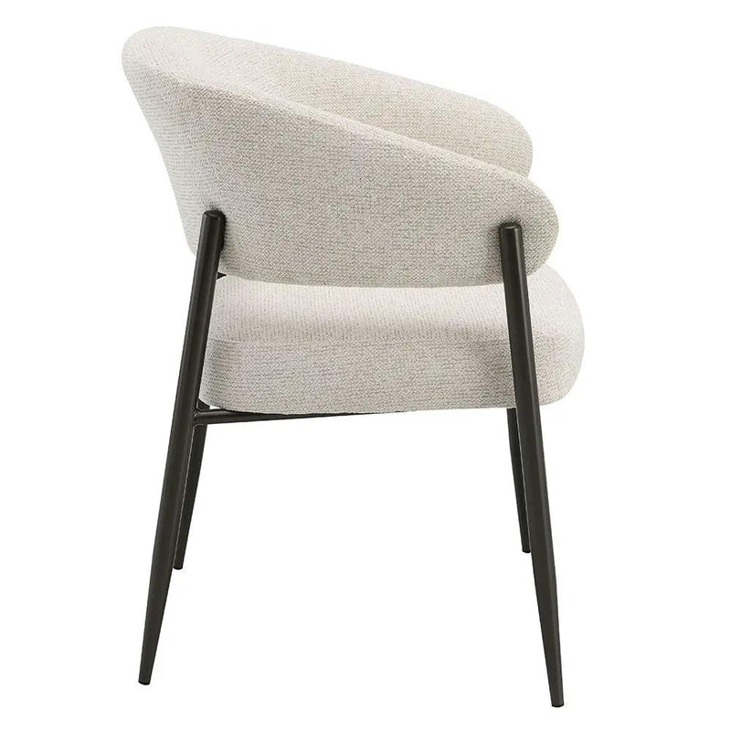 Jirina - Chenille Arm Chair With Metal Legs (Set of 2) - Beige & Black by Unique Piece Furniture