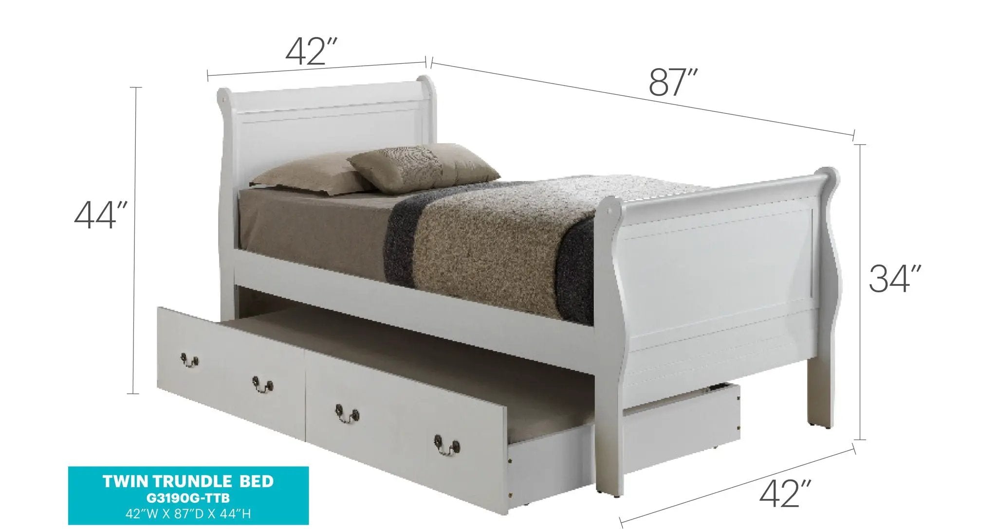 Elegant Trundle Bed With Timeless Charm by Unique Piece Furniture