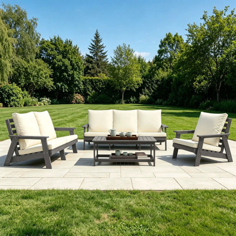 HIPS 3 Seater Outdoor Garden Sofa with Cushion by HouseOfZazla