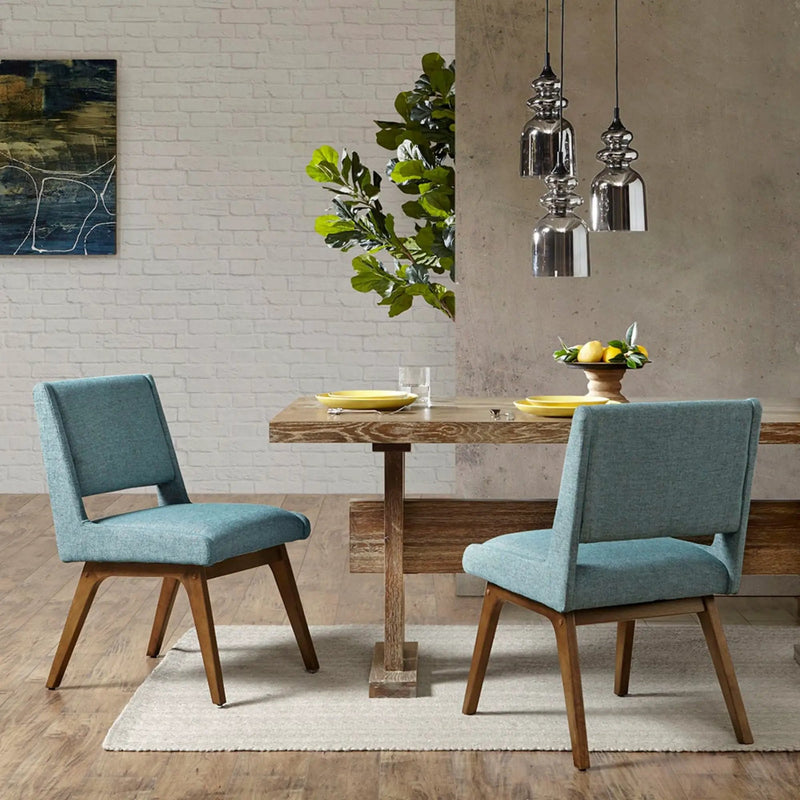 Dining Chair With Upholstered Seat And Back (Set of 2) - Blue by HouseOfZazla