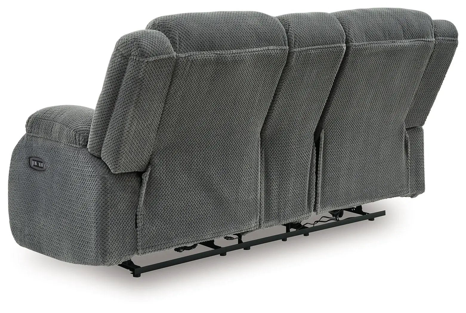 Observation - Double Reclining Power Loveseat With Console - Steel by Unique Piece Furniture