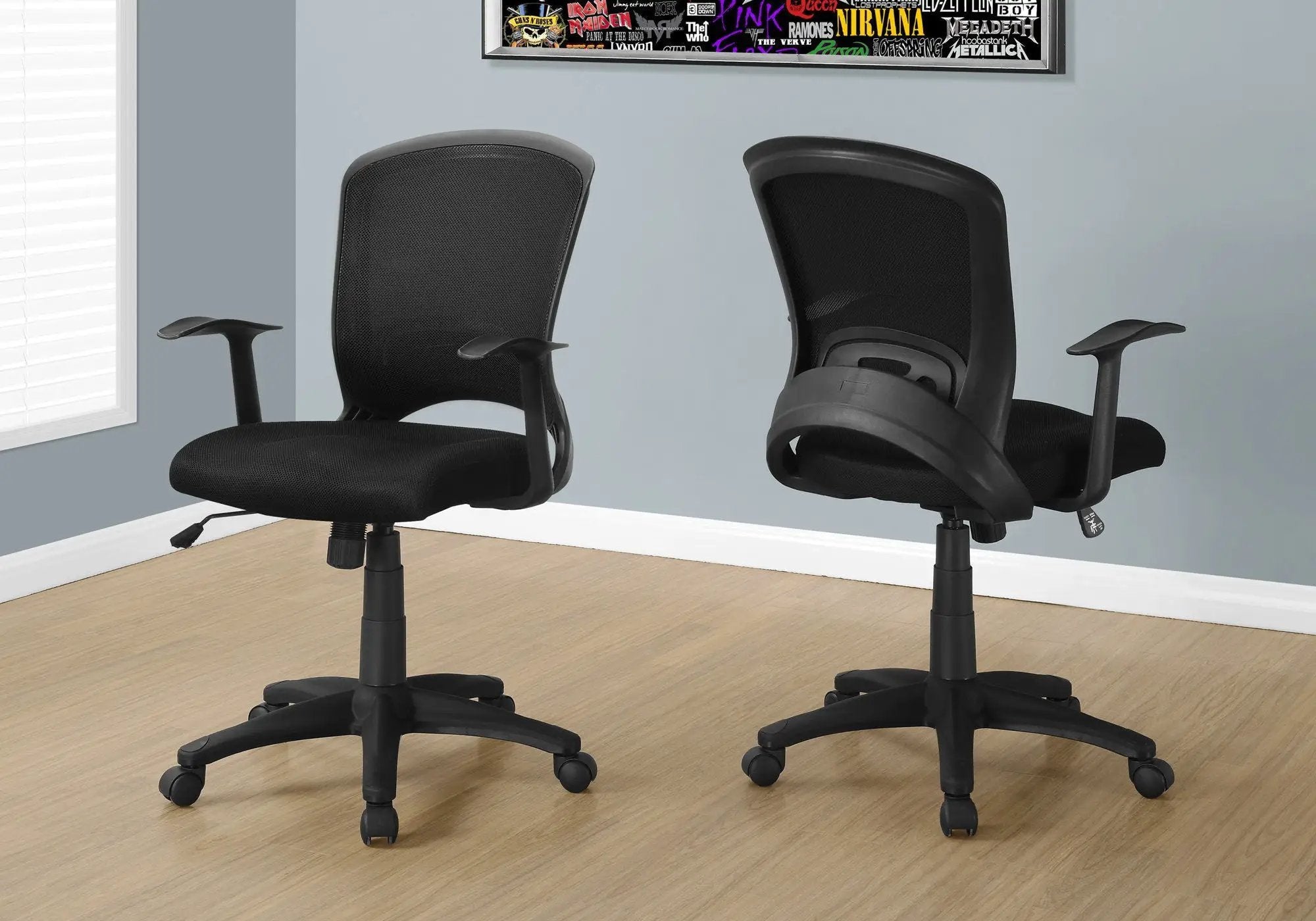 Office Chair, Adjustable Height, Swivel, Ergonomic, Armrests, Mesh - Black by Unique Piece Furniture